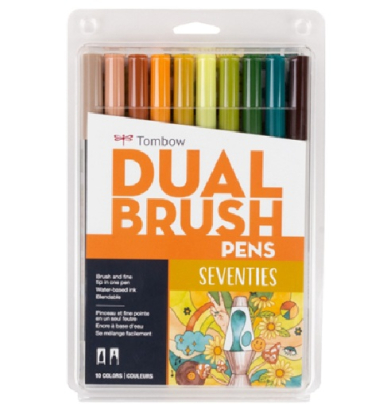 Tombow Dual Brush Pen Set - Seventies Collection 10pk  56232
