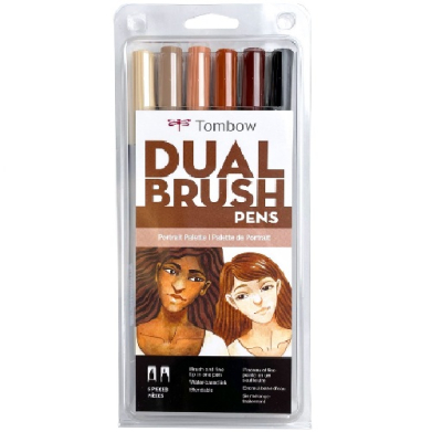Tombow Dual Brush Pen Set - Portraits 6pk  56236