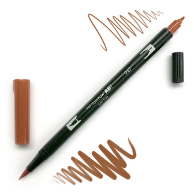Tombow Dual Brush Pen -Burnt Sienna 947
