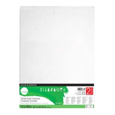 Daler Rowney Simply Stretched Cotton Canvases 12"x16" 2pk  DR515303040