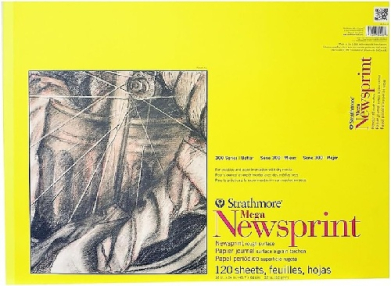 Strathmore 300 Series Mega Newsprint Pad 18" x 24" - (120 sheets, 32lb) Rough  ST307-418
