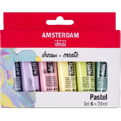 Royal Talens Amsterdam Acrylic Paint Set 0.67oz/20ml - (6 Pack) Pastel Series 17820503