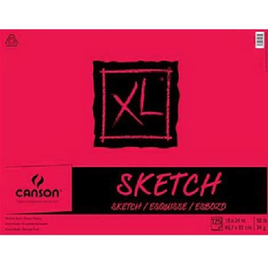 Canson XL Sketch Pad 18" x 24" - (125 Sheets, 50lb) Tape Bound 100511076