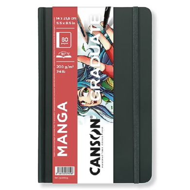 Canson Graduate Manga Hard Cover Book 5.5" x 8.5"  (40 Sheets, 74lb)  CN31200L035