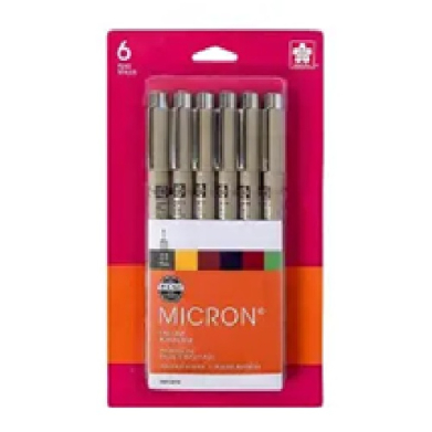 Sakura Pigma Micron Fineline (01)Pens - Natural/Earth (6pc)  54254