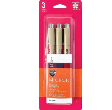Sakura Pigma Micron Fineline (01)Pens - Berry (3pc)  54255