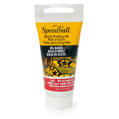 Speedball Red Oil Based Relief Block Printing Ink (1.25oz/37ml)  SP3451