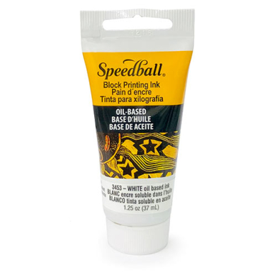 Speedball White Oil Based Relief Block Printing Ink (1.25oz/37ml)  SP3453
