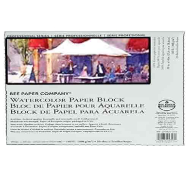 Aquabee 100% Cotton Watercolor Paper Block 6x12 (20sht,140lb) Cold Press