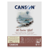 Package of Canson Mi-Teintes Velvet paper with an ocean painting, showing 430 g/m², 24×32 cm, 12 sheets.