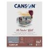 CANSON Mi-Teintes Velvet paper pad cover with logo, faded artwork, and specs indicating 430 g/m², 32×41 cm, and 12 sheets.