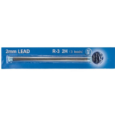 Blister-packaged 2mm lead labeled 'R-3 2H' with three leads visible in a blue package.
