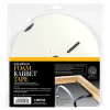 Self-adhesive foam rabbet tape in clear packaging with a white roll and a black/yellow label visible on top surface,