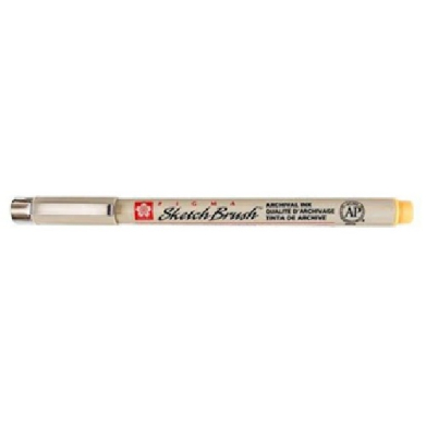 Silver Sharpie permanent marker with a yellow cap and labeled body.