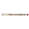 Beige Micron 01 archival drawing pen with a silver cap on the left and a red cap on the right.