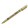 Beige Micron 04 fineliner pen with silver clip and cap, angled for drawing/sketching use