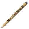 Beige Micron 08 archival ink pen with a fine tip and black cap, shown diagonally on a white background.