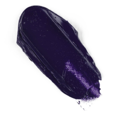 Dark purple lipstick swatch on a white background.
