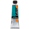 Tube of artist acrylic paint with teal label, black band, and orange seal—ready for painting