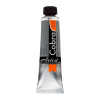 Tube of artist-grade paint with gray and black label, orange accent, and a squeezed silver tip.
