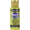 Bottle of DecoArt Americana acrylic paint in Margarita color with a gold cap and yellow-green label.