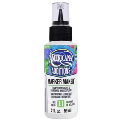 Americana Additions Marker Maker bottle with label, 2 fl oz (59 ml) for transforming acrylic paint into marker fluid