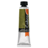 Olive green artist's paint tube with a black cap, silver body, and a vertical 'Cobral' label with orange accent