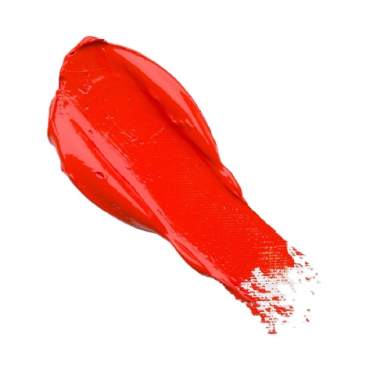 Diagonal red paint smear on a white background.