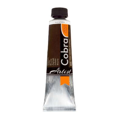 Brown paint tube from the Cobra Artist line, with an orange label and a black cap, shown upright against a white background.
