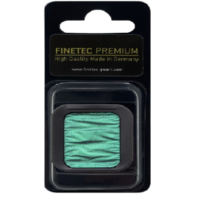 Finetec Premium pigment block in turquoise, shown in its black display packaging with gold text.