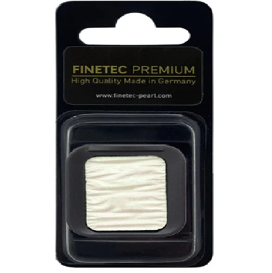 Finetec Premium pearl pigment pad in plastic blister packaging, white square center.